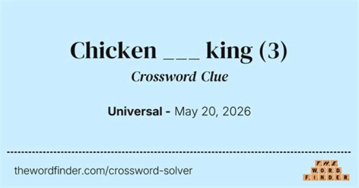Chicken king? Crossword Clue