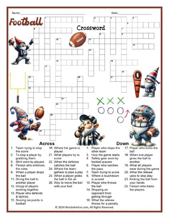 Foam football maker crossword clue answer