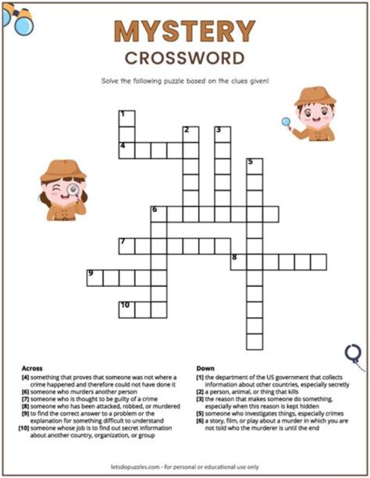 Horror or mystery crossword clue answer
