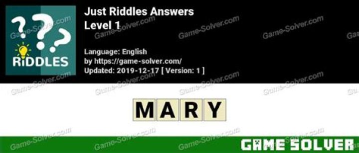 Just Riddles Level 7 Answers • Game Solver