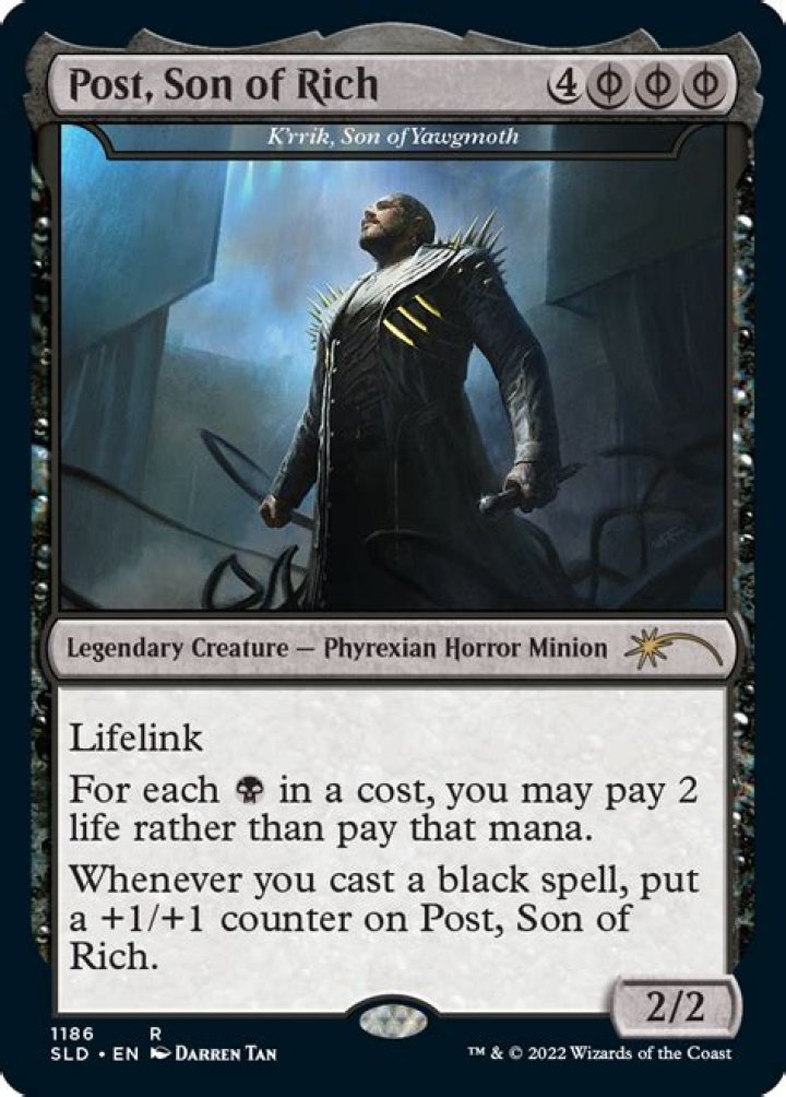 K'rrik, Son of Yawgmoth (Post, Son of Rich) (Secret Lair) (#1186) (Post Malone) | Promo: General