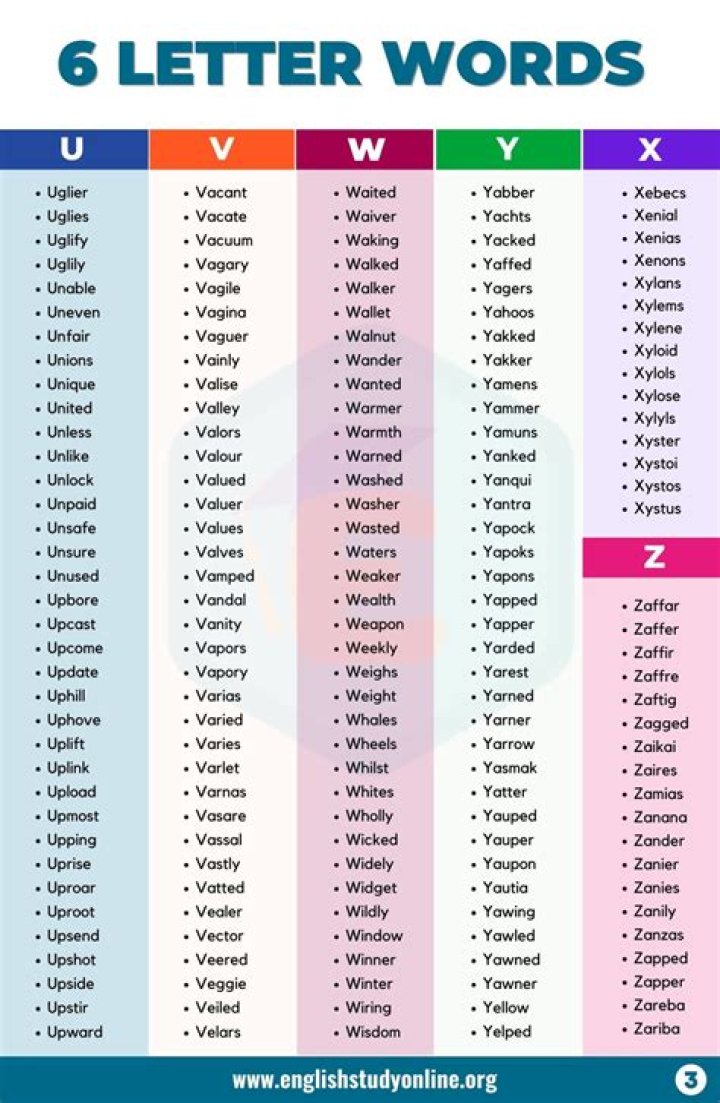 List of 6 Letter Words Starting With 'lu'