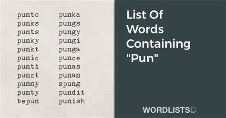 List of Words Containing 'pun'