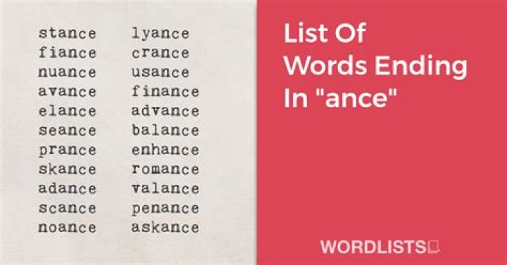 List of Words Ending With 'ance'