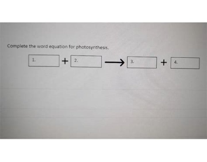 Photosynthesis equation Quiz