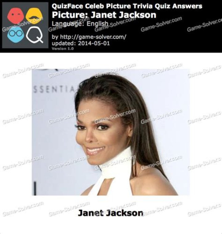 QuizFace Level Janet Jackson • Game Solver