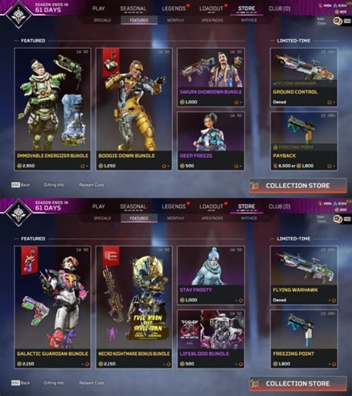 Upcoming Store Rotation Skins in Apex Legends