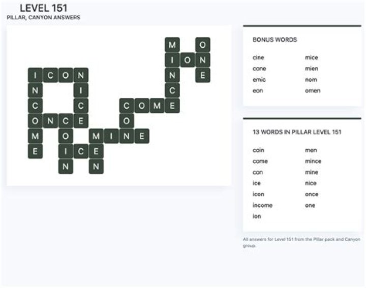 Word Collect Level 151 Answers • Game Solver