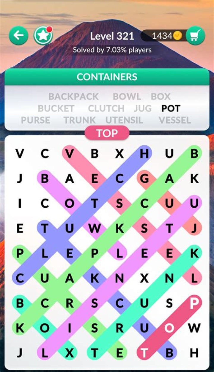 Word Heaps Level-321 - DESCRIBES A MOUNTAIN • Game Solver