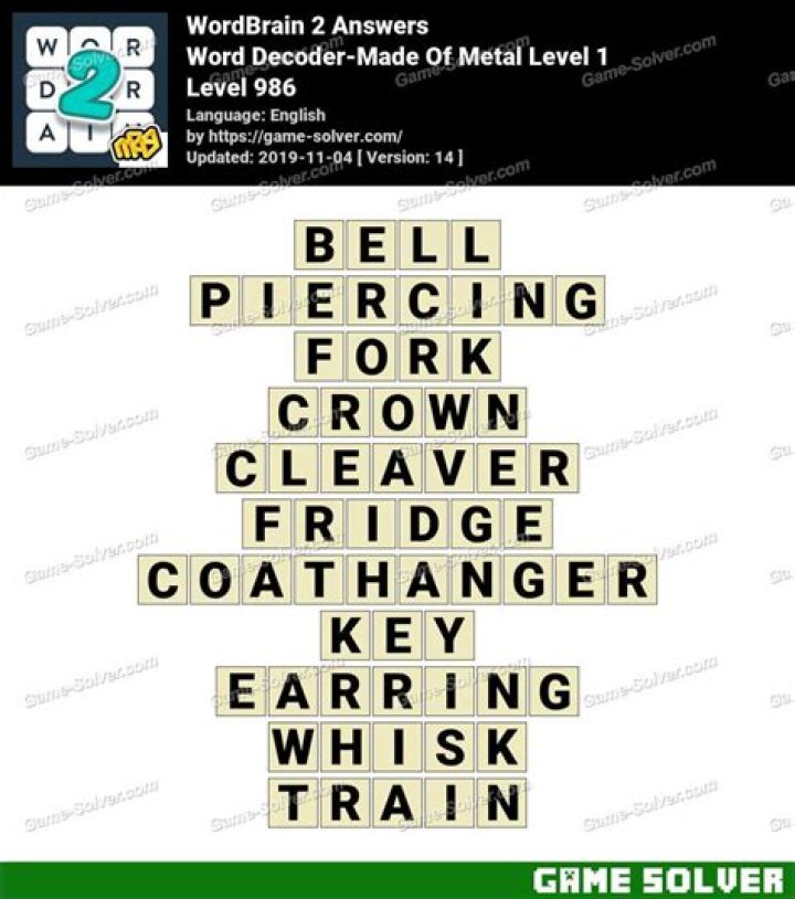WordBrain 2 Word Navigator-Food Level 2 Answers • Game Solver